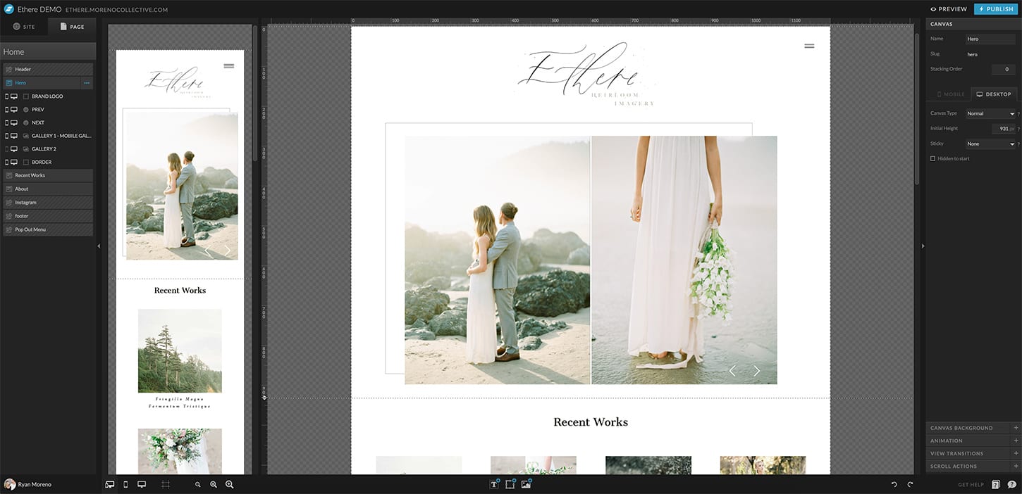 Showit websites and WordPress for photographers - Moreno Collective