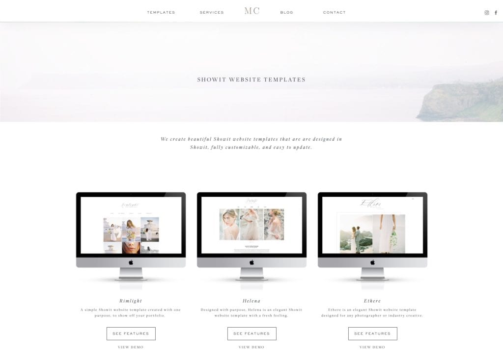 Showit Templates by Moreno Collective
